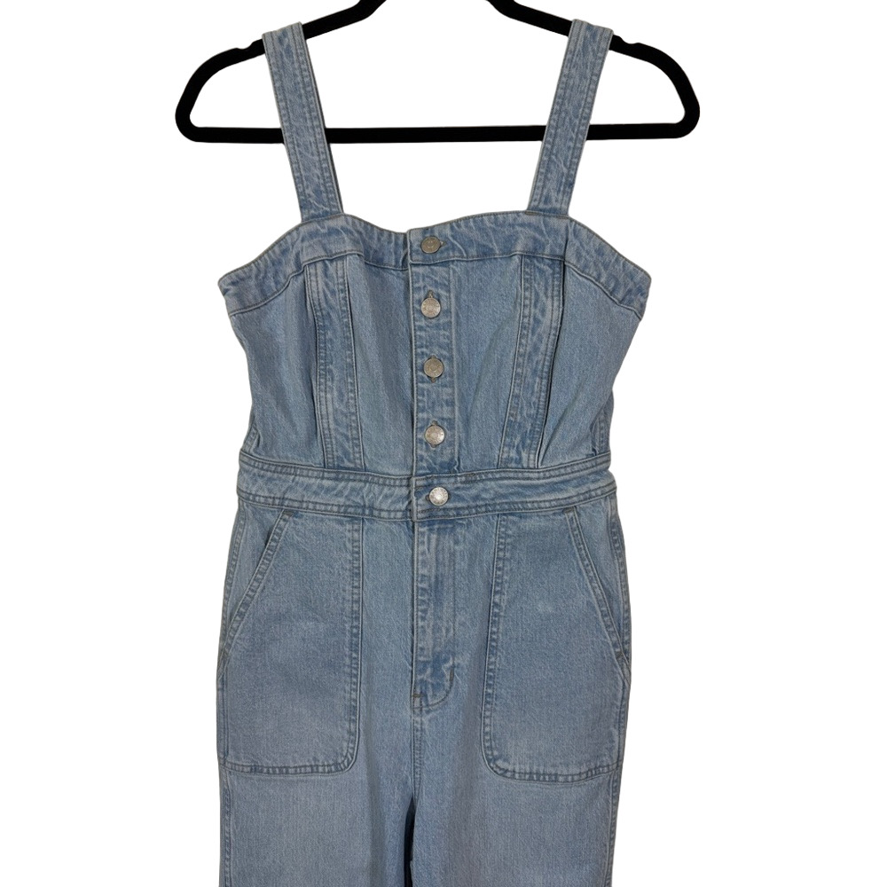 Madewell Light Blue Gillam Wash Stitched Straps Denim Jumpsuit SKU0398 - Picture 3 of 13